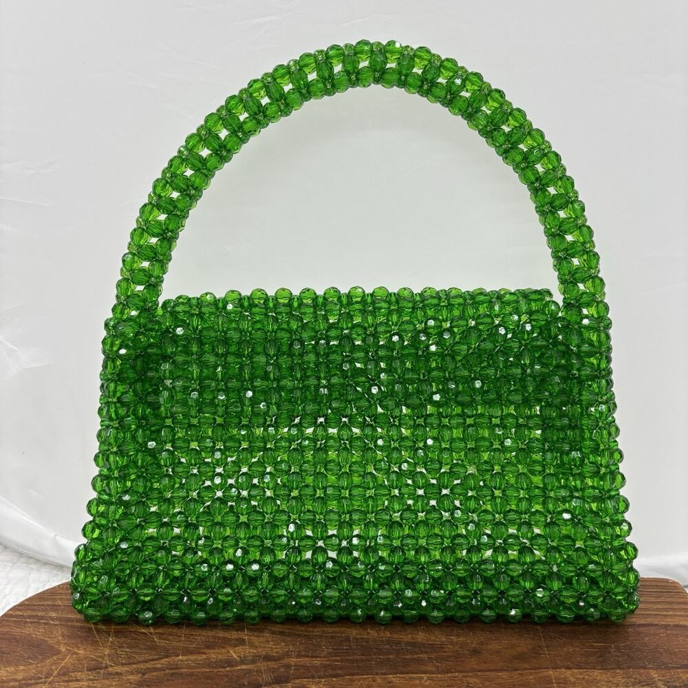 Green Beaded Handbag Women’s Evening Purse